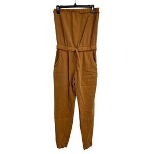 Young Fabulous & Broke Strapless Jumpsuit Casual Lounge Comfort Orange Sz XS